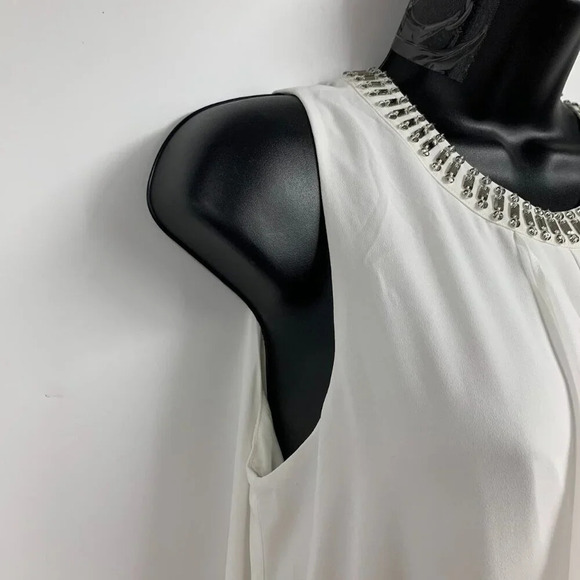 bcbgmaxazria Women's Lilleth Bejeweled Ruffled Sleeveless Flowy Dress Size XS - Picture 4 of 16